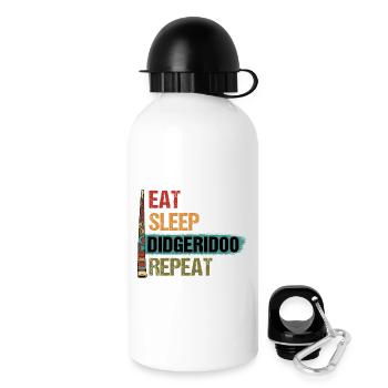 Essen Schlaf Didgeridoo Wiederholen - Trinkflasche mit Deckel 500 ml - Weiß - Rechts