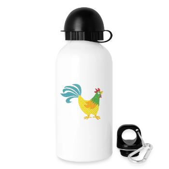 Rooster pattern colorful Easter Farmer Animal love colorful - Drinks Bottle with Lid 500 ml - white - Right