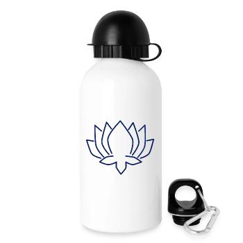 Lotusblau Linien-Print - Trinkflasche mit Deckel 500 ml - Weiß - Rechts