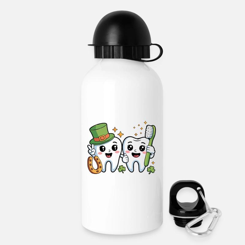Drôle de dentiste St Patricks Day - Gourde avec bouchon 500 ml - blanc