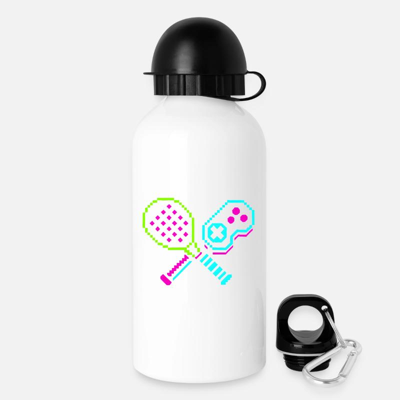Retro Arcade Neon Paddles - Drinks Bottle with Lid 500 ml - white