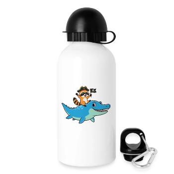 Nur ein Junge, der den Mosasaurus-Waschbären liebt - Trinkflasche mit Deckel 500 ml - Weiß - Rechts
