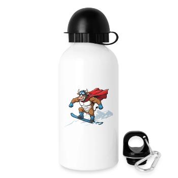 Super taureau de snowboard dans la neige - Gourde avec bouchon 500 ml - blanc - Droite