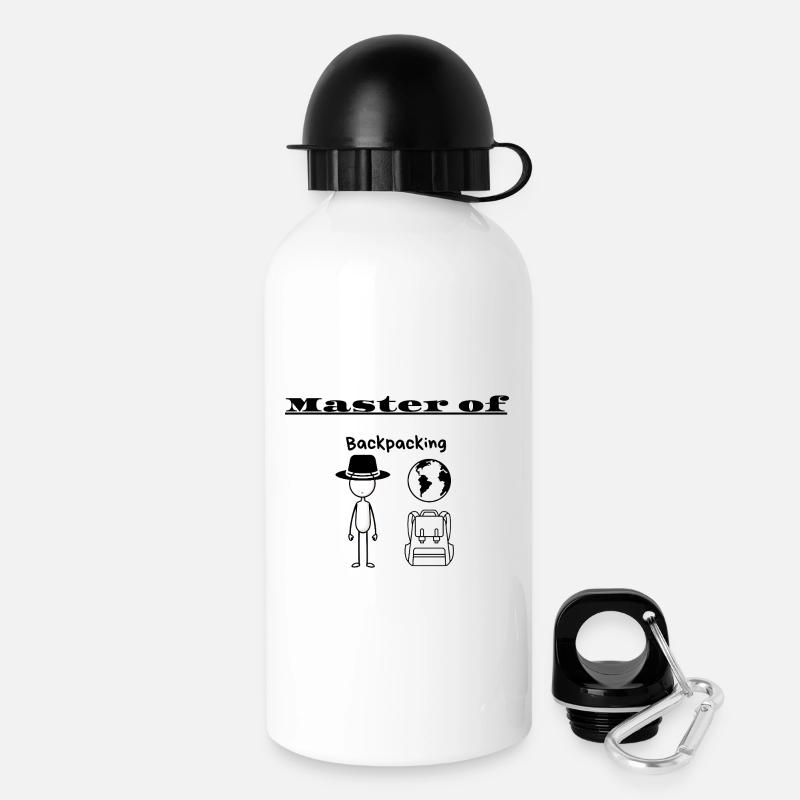 Master of Backpacking - Drinks Bottle with Lid 500 ml - white