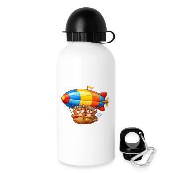 Zeppelin Animals Motif Cartoon Airship - Drinks Bottle with Lid 500 ml - white - Right