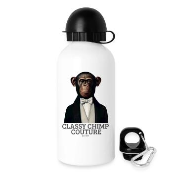 Classy Chimp Couture | Elegant Monkey in Tuxedo - Drinks Bottle with Lid 500 ml - white - Right