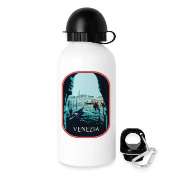 Illustration typical view of Venice and Gondolas - Drinks Bottle with Lid 500 ml - white - Right