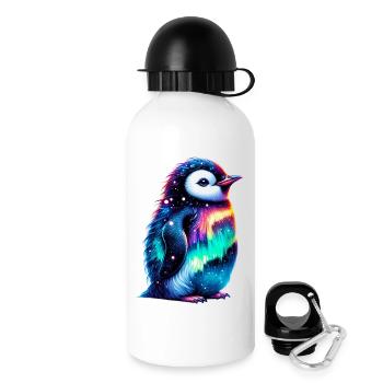 Aurora Borealis Pinguin - Trinkflasche mit Deckel 500 ml - Weiß - Rechts
