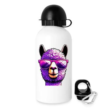 Alpaca with Sunglasses - Drinks Bottle with Lid 500 ml - white - Right