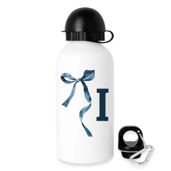 Monogramm i Geschenkidee - Trinkflasche mit Deckel 500 ml - Weiß - Rechts