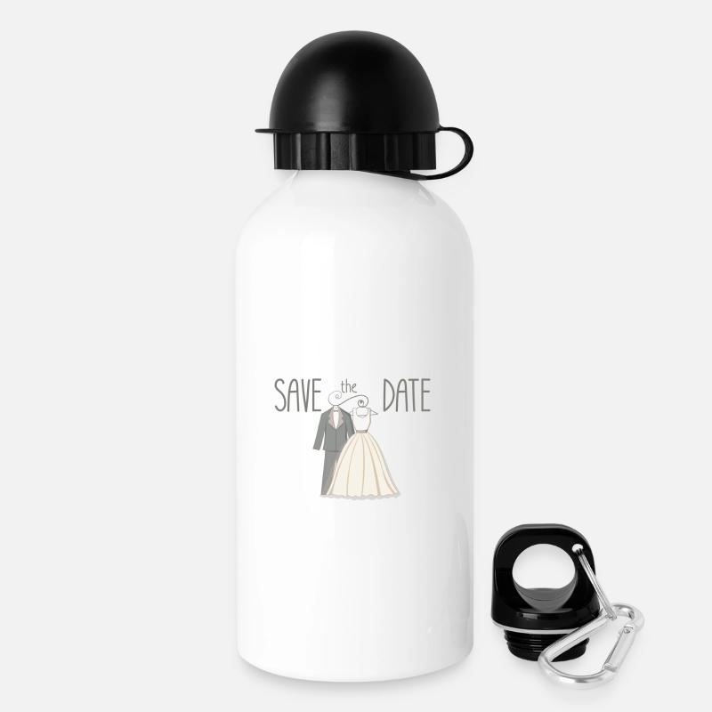Illustration Mariage Save The Date - Gourde avec bouchon 500 ml - blanc