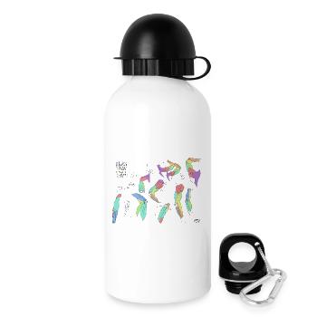 Bunte abstrakte Schals - Trinkflasche mit Deckel 500 ml - Weiß - Rechts