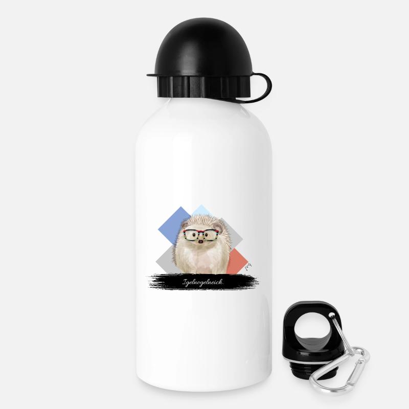 JvG Igel "Igelnogelneich" - Trinkflasche mit Deckel 500 ml - Weiß