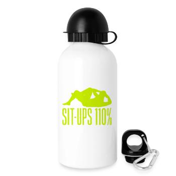 Fanatiques de fitness Redressements assis 110 % Gymnastique suédoise Gym - Gourde avec bouchon 500 ml - blanc - Droite