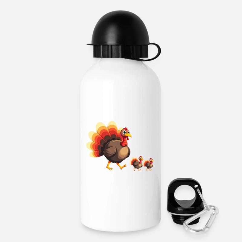 Bébé dinde de Thanksgiving - Gourde avec bouchon 500 ml - blanc