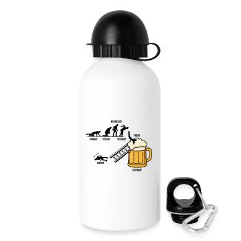 Lustiges Bier Design, perfekt für die JGA Crew - Trinkflasche mit Deckel 500 ml - Weiß - Rechts