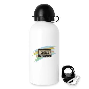 Kassetten Vibe Neon-Pinsel - Trinkflasche mit Deckel 500 ml - Weiß - Rechts