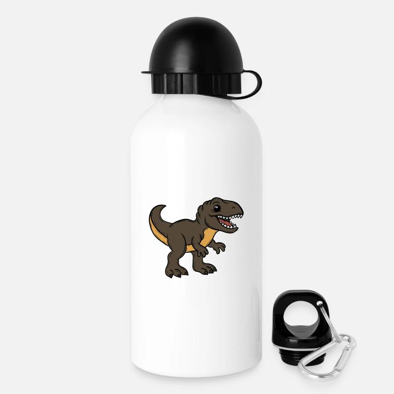 Dinosaurier  - Trinkflasche mit Deckel 500 ml - Weiß