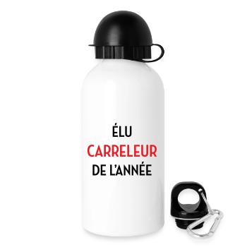 Élu Carreleur de l’année - Gourde avec bouchon 500 ml - blanc - Droite