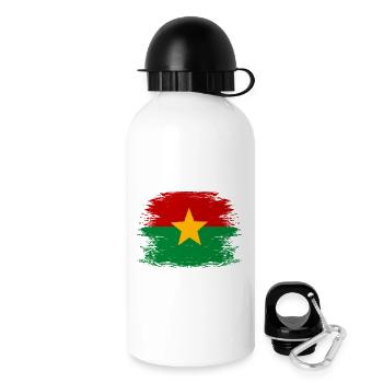 Burkina_Faso_Flagge_used - Drinks Bottle with Lid 500 ml - white - Right