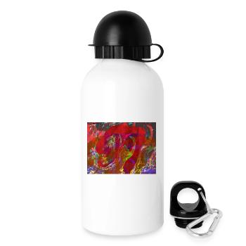 Farbwirbel Überlagerung Abstrakte Farben - Trinkflasche mit Deckel 500 ml - Weiß - Rechts