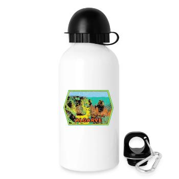 Badge retro, Algarve Portugal, plage été soleil - Gourde avec bouchon 500 ml - blanc - Droite