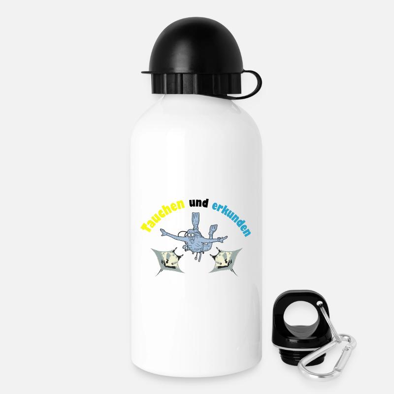 Plonger et explorer - Gourde avec bouchon 500 ml - blanc
