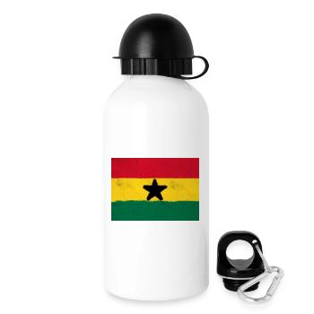 Drapeau du Ghana – La puissance de l’Afrique - Gourde avec bouchon 500 ml - blanc - Droite