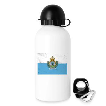 Flagge von San Marino - Trinkflasche mit Deckel 500 ml - Weiß - Rechts