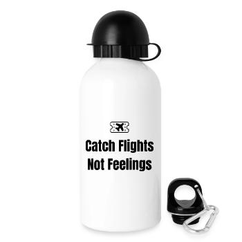 Catch Flights, Not Feelings – Travel Shirt - Drinks Bottle with Lid 500 ml - white - Right
