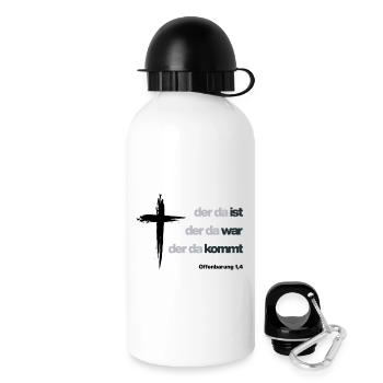 Offenbarung 1,4 (DER DA IST/WAR/KOMMT9 - Trinkflasche mit Deckel 500 ml - Weiß - Rechts