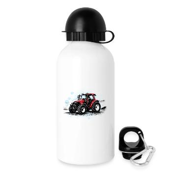 Roter Traktor – Vintage Halftone Trekker - Trinkflasche mit Deckel 500 ml - Weiß - Rechts