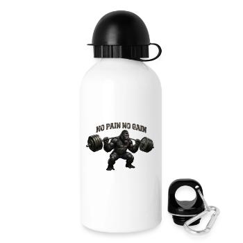 No Pain No Gain - Trinkflasche mit Deckel 500 ml - Weiß - Rechts
