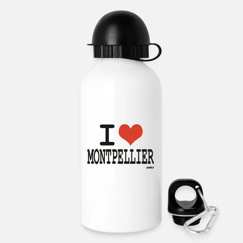 ich liebe Montpellier - Ich liebe Montpellier - Trinkflasche mit Deckel 500 ml - Weiß