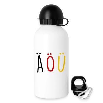 Deutsche Sprache German Language Umlaut Flagge - Trinkflasche mit Deckel 500 ml - Weiß - Rechts