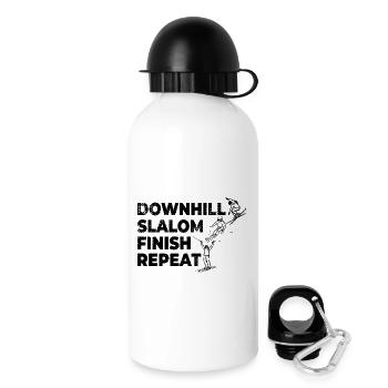 Downhill Slalom Finish Repeat - Trinkflasche mit Deckel 500 ml - Weiß - Rechts