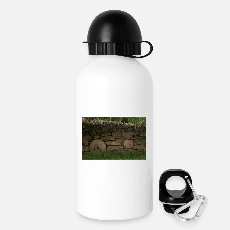 Natursteinmauer - Trinkflasche mit Deckel 500 ml - Weiß