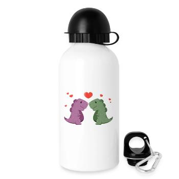 Cute dinosaurs with a heart - Drinks Bottle with Lid 500 ml - white - Right