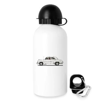 Klassisches Retro-Auto in Schwarz und Weiß - Trinkflasche mit Deckel 500 ml - Weiß - Rechts