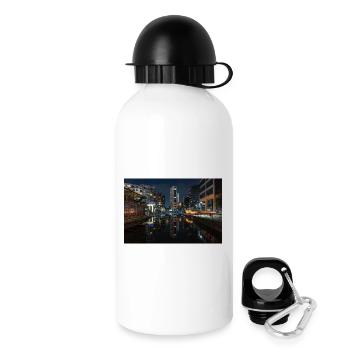 Urbane Reflexion bei Nacht - Trinkflasche mit Deckel 500 ml - Weiß - Rechts