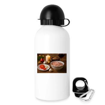 Tomato garlic salad and gretschka - Drinks Bottle with Lid 500 ml - white - Right