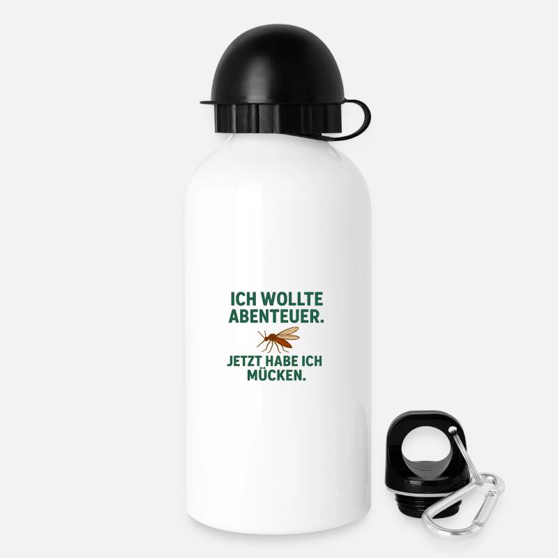 Adventure vs Mosquitoes - Drinks Bottle with Lid 500 ml - white