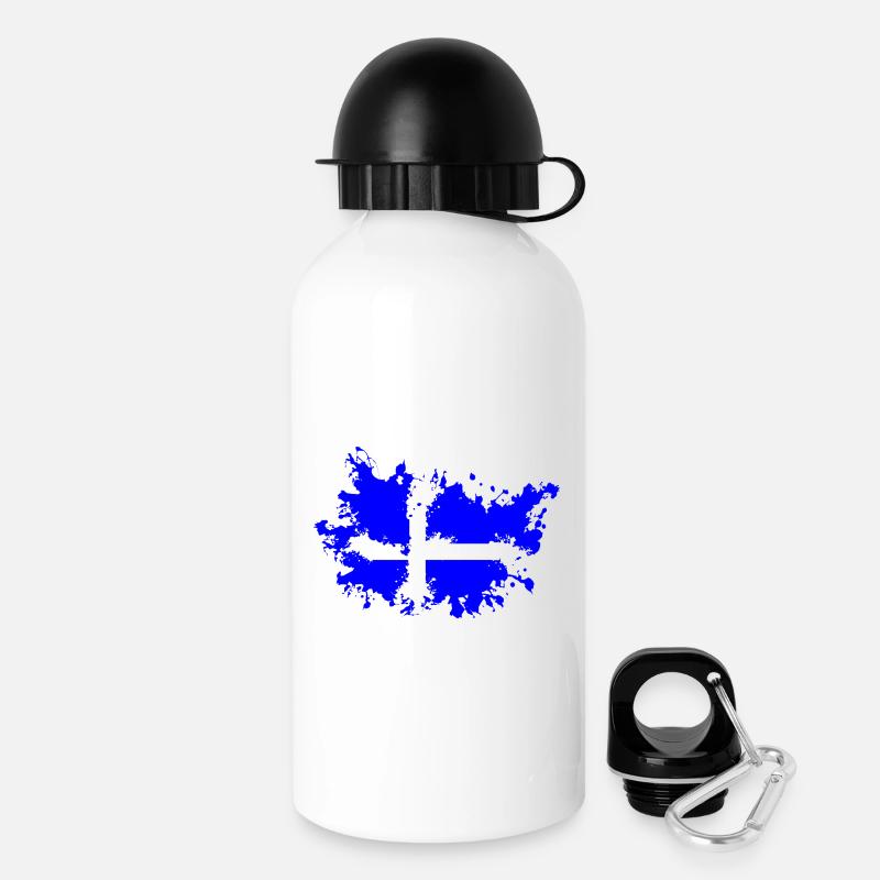 Éclaboussure du drapeau finlandais - Gourde avec bouchon 500 ml - blanc