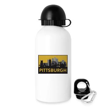 Pittsburgh Silhouette Or - Gourde avec bouchon 500 ml - blanc - Droite