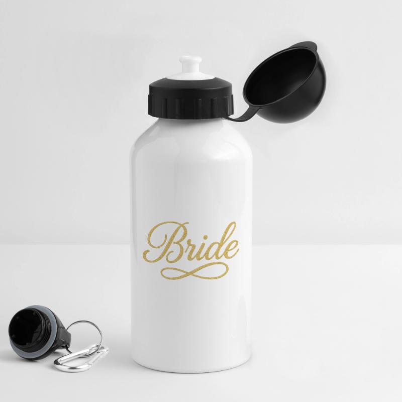 Conception élégante de script de mariée en or Gourde avec bouchon 500 ml