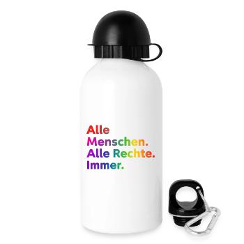 All People All Rights Always Statement - Drinks Bottle with Lid 500 ml - white - Right