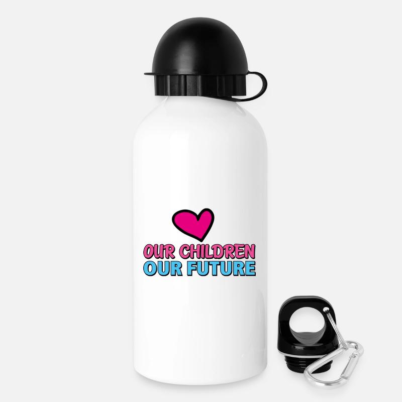 our children our future 2 - Gourde avec bouchon 500 ml - blanc