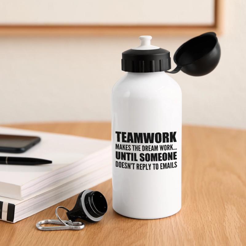 Teamwork... without email response Drinks Bottle with Lid 500 ml