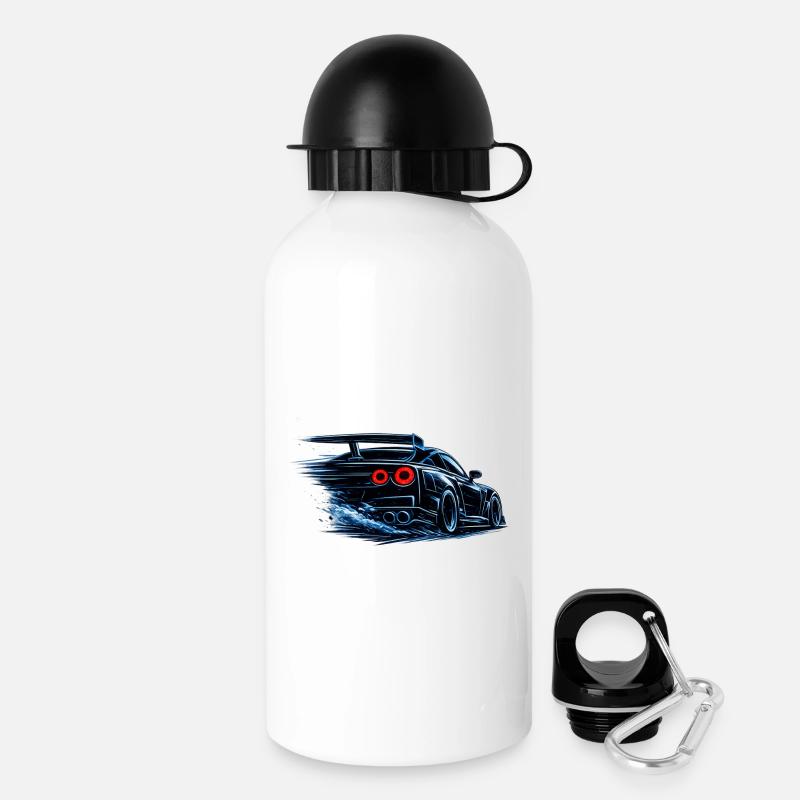 Blue sports car in speed - Drinks Bottle with Lid 500 ml - white