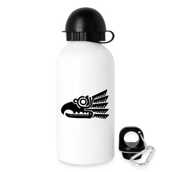 Schwarzer Vogelkopf - Trinkflasche mit Deckel 500 ml - Weiß - Rechts